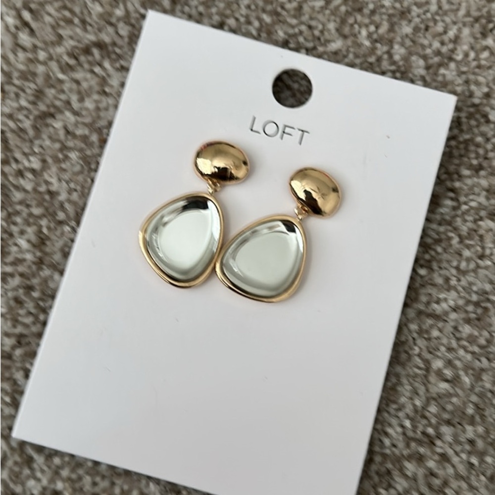 LOFT Gold and White Earrings